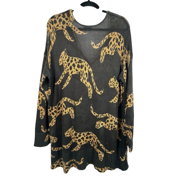 SHOW ME YOUR MUMU Hug Me Sweater Mucci Cat Knit Cheetah Pattern Size Small - Picture 3 of 8